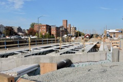 October 2020 - New deck beams in place on the bridge carrying Markley Street over Stony Creek.