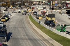 December 2022 - A long shot of the construction at the intersection of Main and Markley streets.