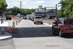 May 2021 - Southbound Markley Street traffic shifts through the work zone.