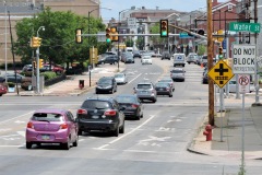 Pre-Construction - The intersection of Markley and Main streets will be reconstructed and the SEPTA grade crossing on Main street will be upgraded with new signals and gates.